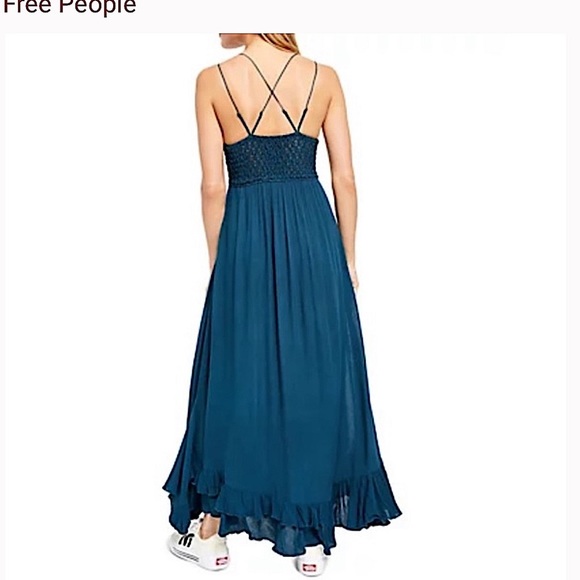 Free People Adella Maxi Slip Dress in Turquoise NWT - Picture 11 of 13